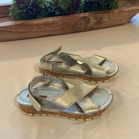 Prada Silver Sandals - Picture 1 of 7